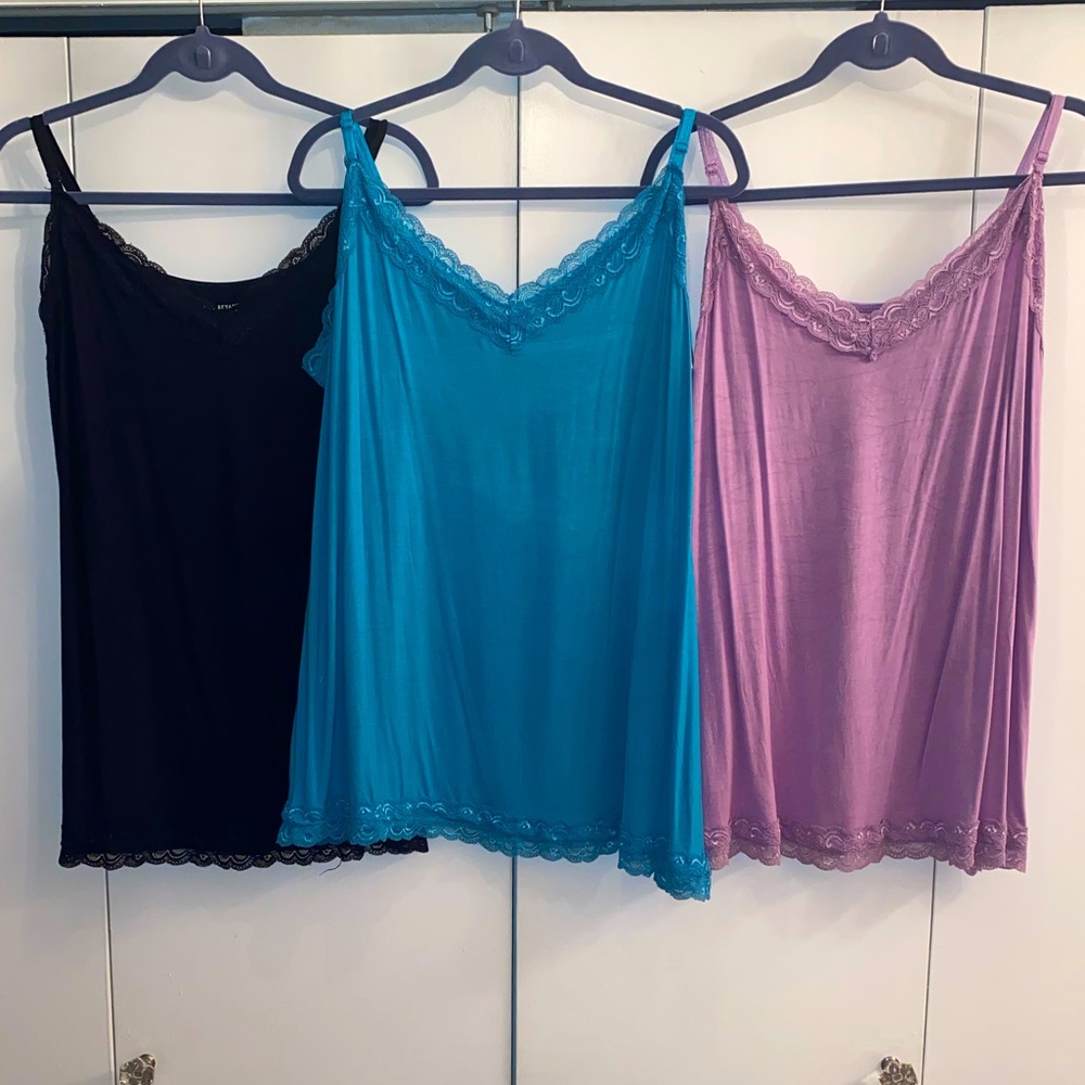 Lane Bryant Lace Trim Camis, Set of 3